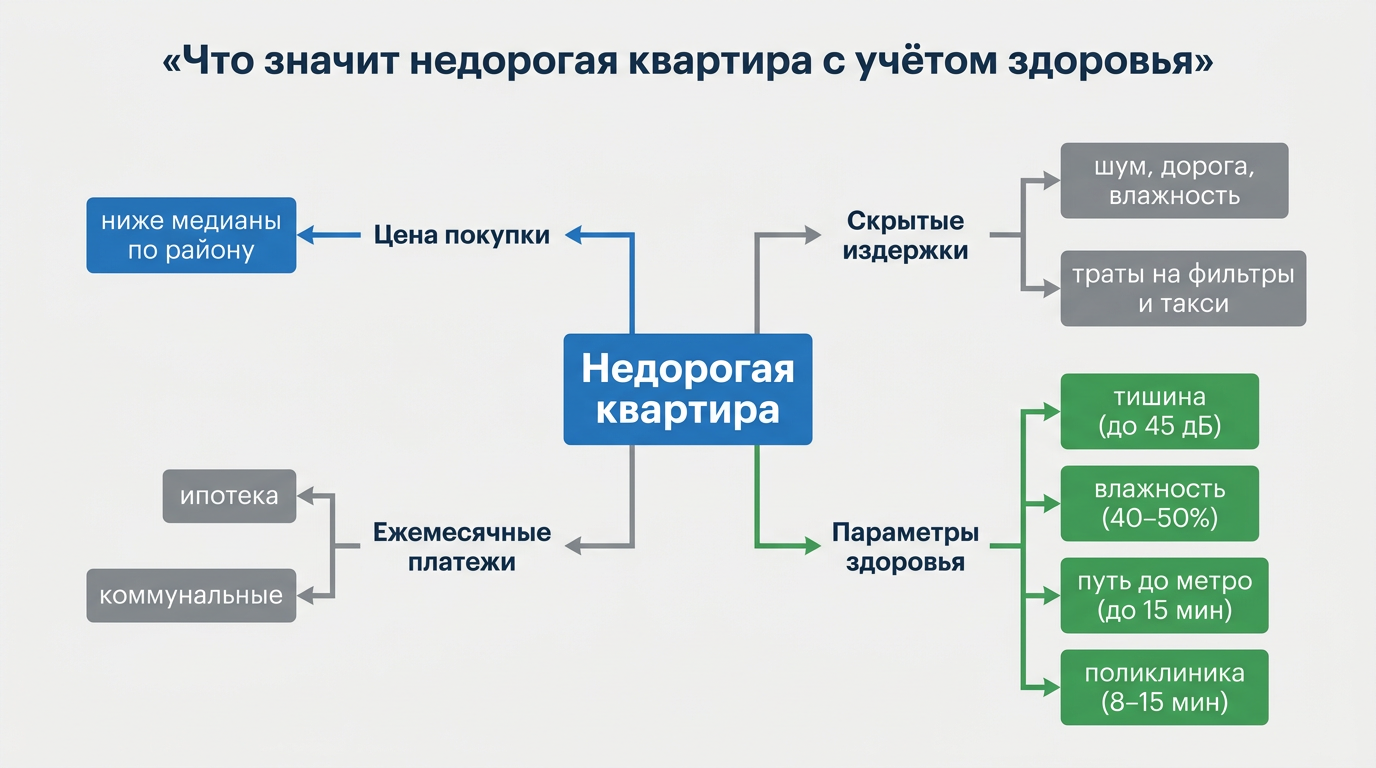 Что значит недорогая квартира с учетом здоровья